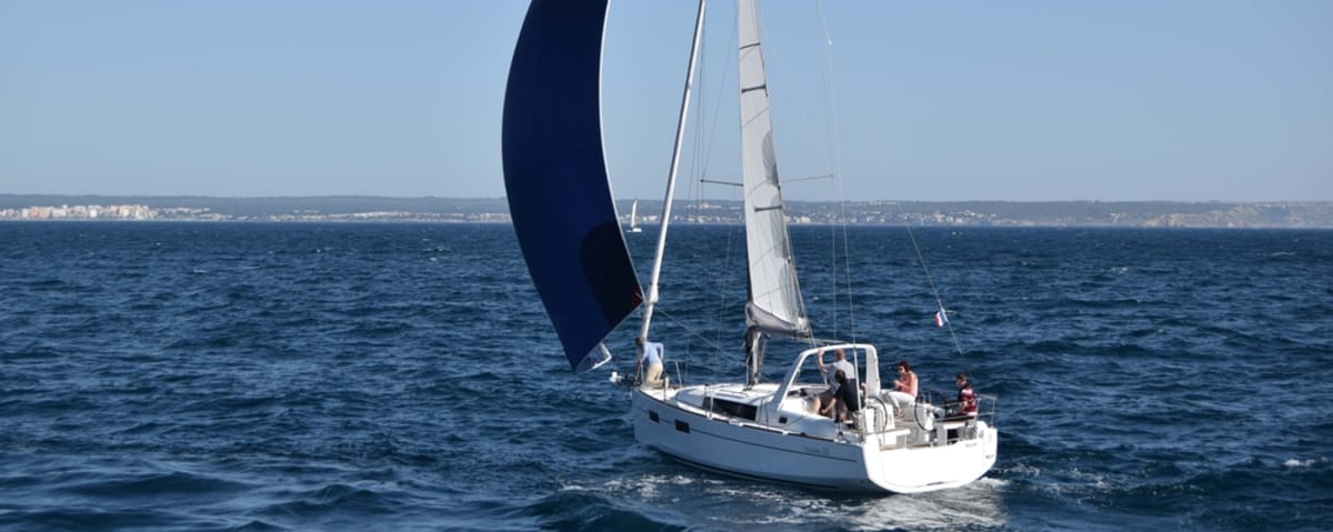Deck equipment on a large cruising boat